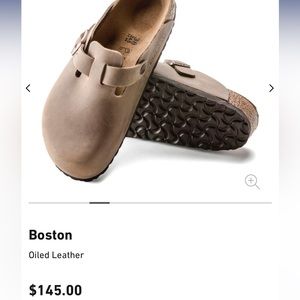 Boston clog Birkenstock oiled leather - tobacco - size 39 (barely worn!)